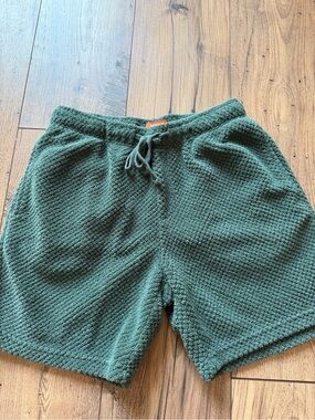 Negative Space Sage Green Sherpa Fuzzy Lounge Shorts - Small